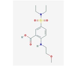 5-[(diethylamino)sulfonyl]-2-[(2-methoxyethyl)amino]benzoic acid - chemical structure image