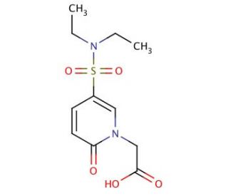[5-[(diethylamino)sulfonyl]-2-oxopyridin-1(2H)-yl]acetic acid - chemical structure image