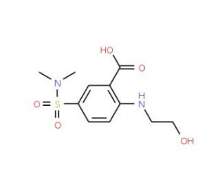 5-[(dimethylamino)sulfonyl]-2-[(2-hydroxyethyl)amino]benzoic acid (CAS 91431-32-2) - chemical structure image