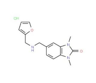 5-{[(Furan-2-ylmethyl)-amino]-methyl}-1,3-dimethyl-1,3-dihydro-benzoimidazol-2-one hydrochloride - chemical structure image