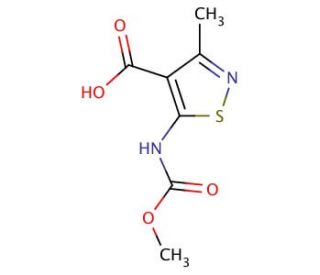 5-[(methoxycarbonyl)amino]-3-methylisothiazole-4-carboxylic acid - chemical structure image