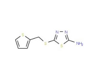 5-[(thien-2-ylmethyl)thio]-1,3,4-thiadiazol-2-amine - chemical structure image