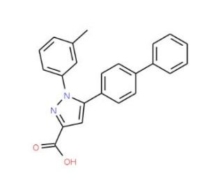 5-(1,1&prime;-biphenyl-4-yl)-1-(3-methylphenyl)-1H-pyrazole-3-carboxylic acid - chemical structure image