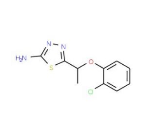 5-[1-(2-Chloro-phenoxy)-ethyl]-[1,3,4]thiadiazol-2-ylamine - chemical structure image