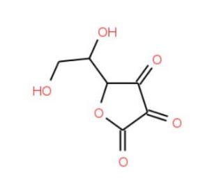 5-(1,2-Dihydroxyethyl)-2,3,4(5H)-furantrione (CAS 7723-73-1) - chemical structure image