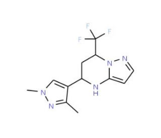 5-(1,3-Dimethyl-1H-pyrazol-4-yl)-7-trifluoromethyl-4,5,6,7-tetrahydro-pyrazolo[1,5-a]pyrimidine - chemical structure image