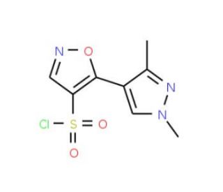 5-(1,3-Dimethyl-1H-pyrazol-4-yl)-isoxazole-4-sulfonyl chloride - chemical structure image