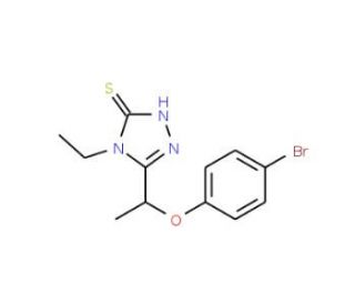 5-[1-(4-Bromophenoxy)ethyl]-4-ethyl-4H-1,2,4-triazole-3-thiol - chemical structure image