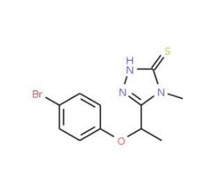 5-[1-(4-Bromophenoxy)ethyl]-4-methyl-4H-1,2,4-triazole-3-thiol - chemical structure image