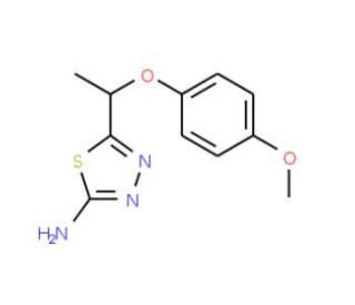 5-[1-(4-Methoxy-phenoxy)-ethyl]-[1,3,4]thiadiazol-2-ylamine - chemical structure image