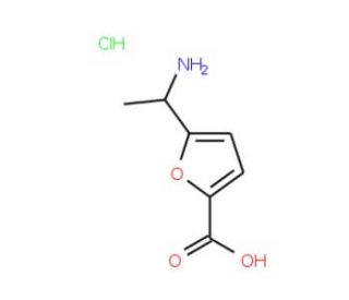 5-(1-Amino-ethyl)-furan-2-carboxylic acid hydrochloride (CAS 1185293-41-7) - chemical structure image