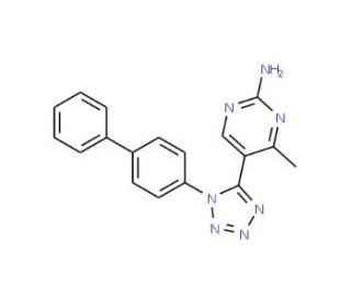 5-(1-Biphenyl-4-yl-1H-tetrazol-5-yl)-4-methyl-pyrimidin-2-ylamine - chemical structure image