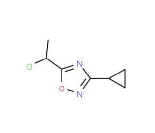 5-(1-chloroethyl)-3-cyclopropyl-1,2,4-oxadiazole - chemical structure image