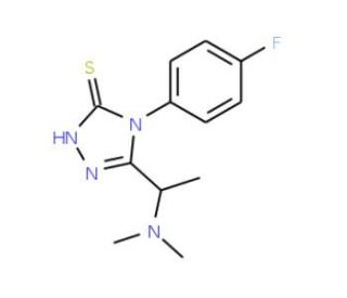 5-[1-(dimethylamino)ethyl]-4-(4-fluorophenyl)-4H-1,2,4-triazole-3-thiol - chemical structure image
