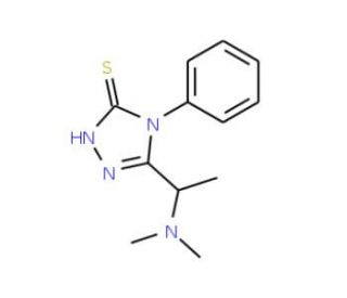 5-[1-(dimethylamino)ethyl]-4-phenyl-4H-1,2,4-triazole-3-thiol - chemical structure image
