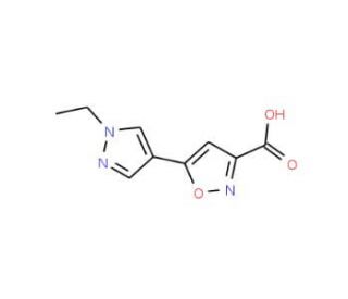 5-(1-Ethyl-1H-pyrazol-4-yl)-isoxazole-3-carboxylic acid - chemical structure image