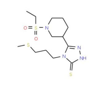 5-[1-(Ethylsulfonyl)piperidin-3-yl]-4-[3-(methylthio)propyl]-4H-1,2,4-triazole-3-thiol - chemical structure image
