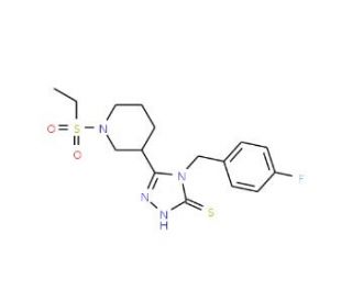 5-[1-(Ethylsulfonyl)piperidin-3-yl]-4-(4-fluorobenzyl)-4H-1,2,4-triazole-3-thiol - chemical structure image