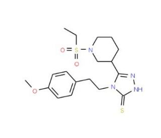 5-(1-(Ethylsulfonyl)piperidin-3-yl)-4-(4-methoxy-phenethyl)-4H-1,2,4-triazole-3-thiol - chemical structure image