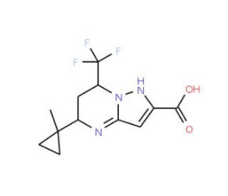 5-(1-Methyl-cyclopropyl)-7-trifluoromethyl-4,5,6,7-tetrahydro-pyrazolo[1,5-a]pyrimidine-2-carboxylic - chemical structure ima