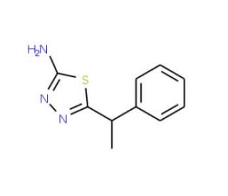 5-(1-Phenyl-ethyl)-[1,3,4]thiadiazol-2-ylamine (CAS 88742-94-3) - chemical structure image