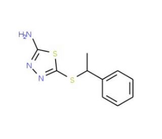 5-(1-Phenylethylsulfanyl)-[1,3,4]thiadiazol-2-ylamine - chemical structure image