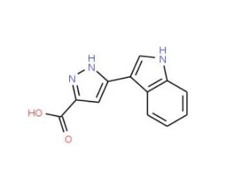 5-(1H-indol-3-yl)-1H-pyrazole-3-carboxylic acid - chemical structure image