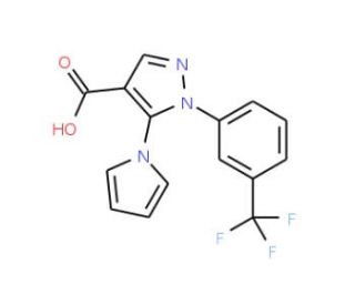 5-(1H-pyrrol-1-yl)-1-[3-(trifluoromethyl)phenyl]-1H-pyrazole-4-carboxylic acid - chemical structure image