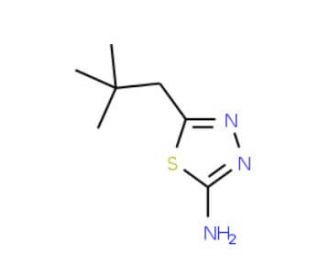 5-(2,2-Dimethylpropyl)-1,3,4-thiadiazol-2-amine (CAS 141187-32-8) - chemical structure image