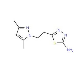 5-[2-(3,5-Dimethyl-pyrazol-1-yl)-ethyl]-[1,3,4]-thiadiazol-2-ylamine (CAS 957484-31-0) - chemical structure image