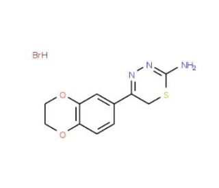 5-(2,3-Dihydro-benzo[1,4]dioxin-6-yl)-6H-[1,3,4]-thiadiazin-2-ylamine hydrobromide - chemical structure image