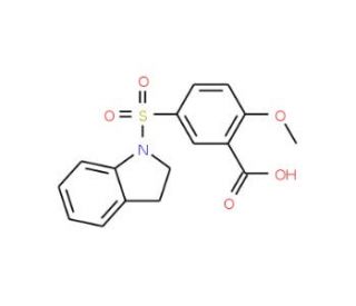 5-(2,3-Dihydro-indole-1-sulfonyl)-2-methoxy-benzoic acid (CAS 170287-67-9) - chemical structure image