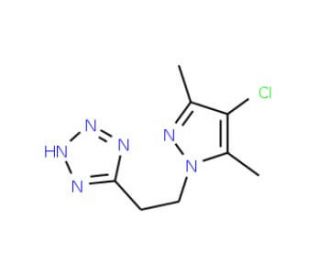 5-[2-(4-Chloro-3,5-dimethyl-pyrazol-1-yl)-ethyl]-2H-tetrazole - chemical structure image