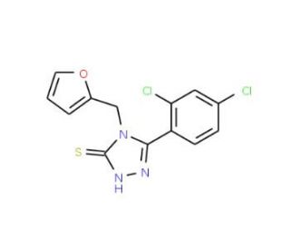 5-(2,4-dichlorophenyl)-4-(2-furylmethyl)-4H-1,2,4-triazole-3-thiol (CAS 266312-58-7) - chemical structure image