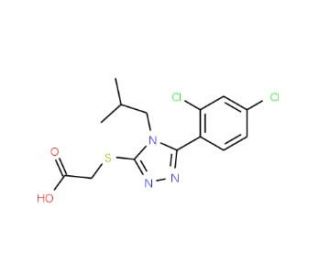 {[5-(2,4-dichlorophenyl)-4-isobutyl-4H-1,2,4-triazol-3-yl]thio}acetic acid - chemical structure image