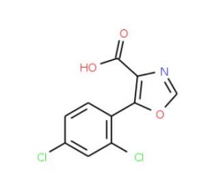5-(2,4-Dichlorophenyl)oxazole-4-carboxylic acid (CAS 255876-52-9) - chemical structure image