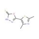 5-(2,4-dimethyl-1,3-thiazol-5-yl)-1,3,4-oxadiazole-2-thiol - chemical structure image