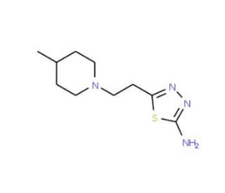 5-[2-(4-Methyl-piperidin-1-yl)-ethyl]-[1,3,4]-thiadiazol-2-ylamine - chemical structure image