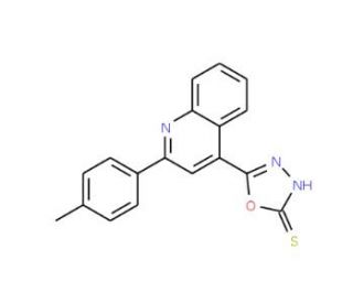 5-[2-(4-methylphenyl)quinolin-4-yl]-1,3,4-oxadiazole-2-thiol - chemical structure image