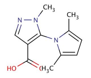5-(2,5-dimethyl-1H-pyrrol-1-yl)-1-methyl-1H-pyrazole-4-carboxylic acid - chemical structure image
