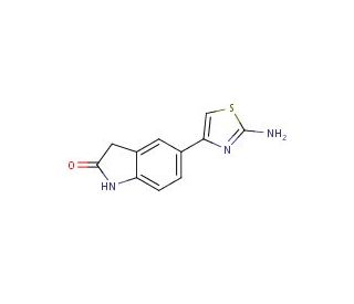 5-(2-amino-1,3-thiazol-4-yl)-1,3-dihydro-2H-indol-2-one - chemical structure image