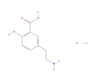 5-(2-Amino-ethyl)-2-hydroxy-benzoic acid Hydrobromide (CAS 4900-26-9) - chemical structure image