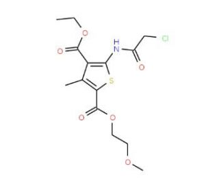 5-(2-Chloro-acetylamino)-3-methyl-thiophene-2,4-dicarboxylic acid 4-ethyl ester 2-(2-methoxy-ethyl) ester - chemical structur
