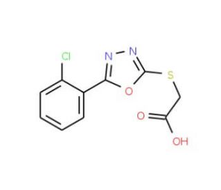 [5-(2-Chloro-phenyl)-[1,3,4]oxadiazol-2-ylsulfanyl]-acetic acid - chemical structure image