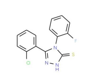 5-(2-Chloro-phenyl)-4-(2-fluoro-phenyl)-4H-[1,2,4]triazole-3-thiol - chemical structure image