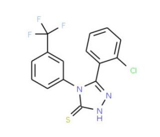 5-(2-Chloro-phenyl)-4-(3-trifluoromethyl-phenyl)-4H-[1,2,4]triazole-3-thiol - chemical structure image