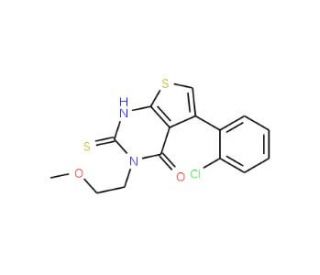 5-(2-chlorophenyl)-2-mercapto-3-(2-methoxyethyl)thieno[2,3-d]pyrimidin-4(3H)-one - chemical structure image