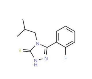 5-(2-Fluoro-phenyl)-4-isobutyl-4H-[1,2,4]triazole-3-thiol - chemical structure image