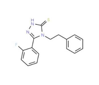 5-(2-Fluoro-phenyl)-4-phenethyl-4H-[1,2,4]triazole-3-thiol - chemical structure image