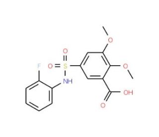 5-(2-Fluoro-phenylsulfamoyl)-2,3-dimethoxy-benzoic acid - chemical structure image